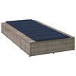 vidaXL Patio PE Rattan Standard Sunbed w/ Adjustable Armrests in Gray