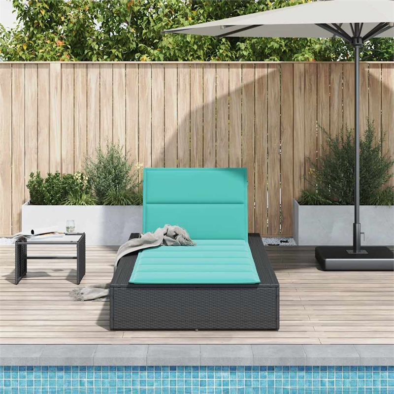 vidaXL Patio PE Rattan Large Sunbed Height-Adjustable in Black