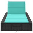 vidaXL Patio PE Rattan Large Sunbed Height-Adjustable in Black