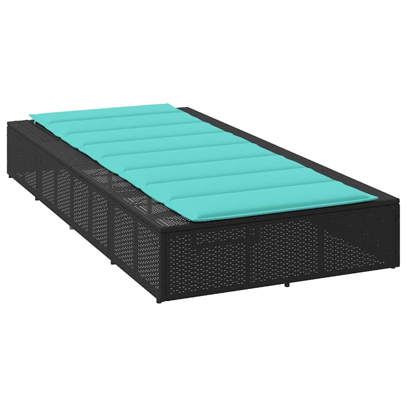 vidaXL Patio PE Rattan Large Sunbed Height-Adjustable in Black