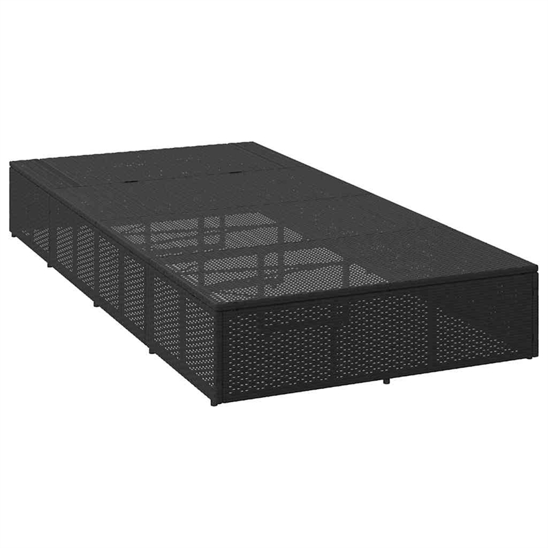 vidaXL Patio PE Rattan Large Sunbed Height-Adjustable in Black