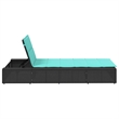 vidaXL Patio PE Rattan Large Sunbed Height-Adjustable in Black