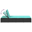 vidaXL Patio PE Rattan Large Sunbed Height-Adjustable in Black