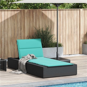 vidaXL Patio PE Rattan Large Sunbed Height-Adjustable in Black