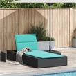 vidaXL Patio PE Rattan Large Sunbed Height-Adjustable in Black