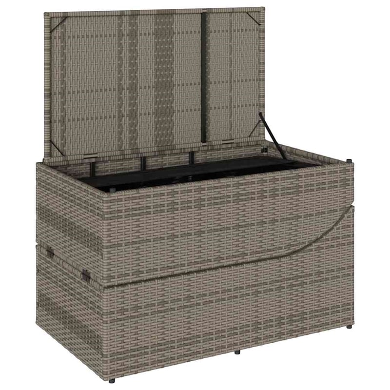 vidaXL PE Rattan Folding Standard Sun Lounger in Gray