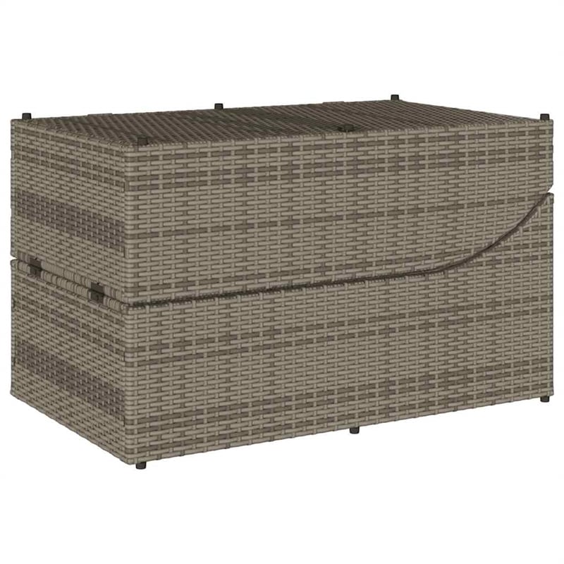 vidaXL PE Rattan Folding Standard Sun Lounger in Gray
