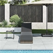 vidaXL PE Rattan Folding Standard Sun Lounger in Gray