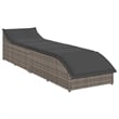 vidaXL PE Rattan Folding Standard Sun Lounger in Gray