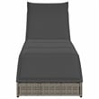 vidaXL PE Rattan Folding Standard Sun Lounger in Gray