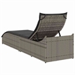 vidaXL PE Rattan Folding Standard Sun Lounger in Gray