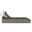 vidaXL PE Rattan Folding Standard Sun Lounger in Gray