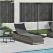 vidaXL PE Rattan Folding Standard Sun Lounger in Gray