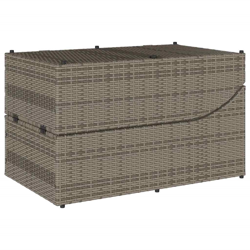 vidaXL PE Rattan Folding Standard Foldable Sun Lounger in Gray