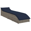 vidaXL PE Rattan Folding Standard Foldable Sun Lounger in Gray