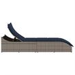 vidaXL PE Rattan Folding Standard Foldable Sun Lounger in Gray