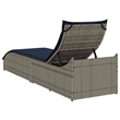 vidaXL PE Rattan Folding Standard Foldable Sun Lounger in Gray