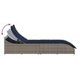 vidaXL PE Rattan Folding Standard Foldable Sun Lounger in Gray