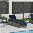 vidaXL PE Rattan Folding Standard Foldable Sun Lounger in Gray