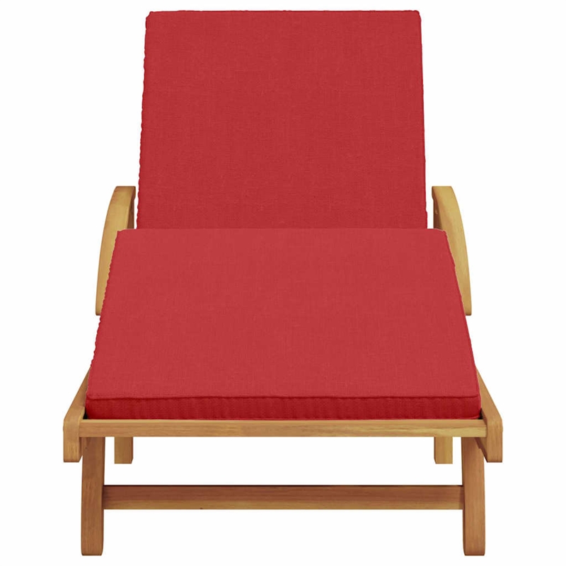 vidaXL Solid Acacia Wood Reclining Sun Lounger 200x67x84cm in Red