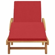 vidaXL Solid Acacia Wood Reclining Sun Lounger 200x67x84cm in Red