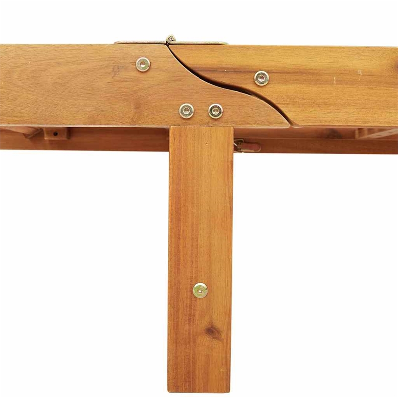 vidaXL Solid Acacia Wood Reclining Sun Lounger 200x67x84cm in Red