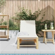 vidaXL Bamboo Standard Sun Lounger w/ Adjustable Armrests in Cream White