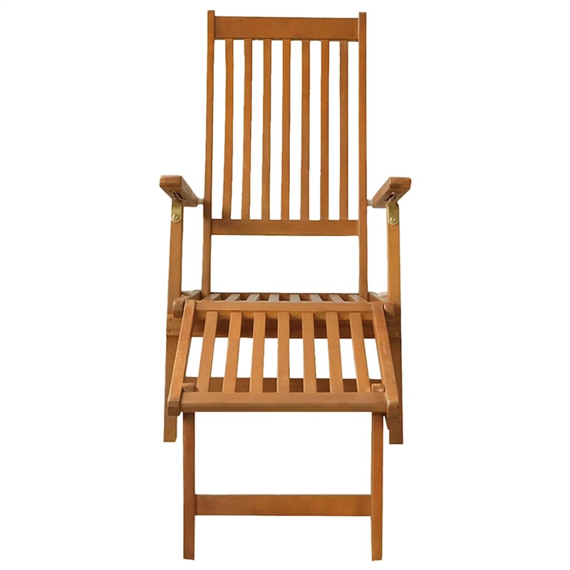 vidaXL Acacia Hardwood Standard Foldable Sun Lounger in Brown