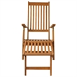 vidaXL Acacia Hardwood Standard Foldable Sun Lounger in Brown