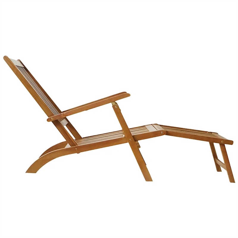 vidaXL Acacia Hardwood Standard Foldable Sun Lounger in Brown