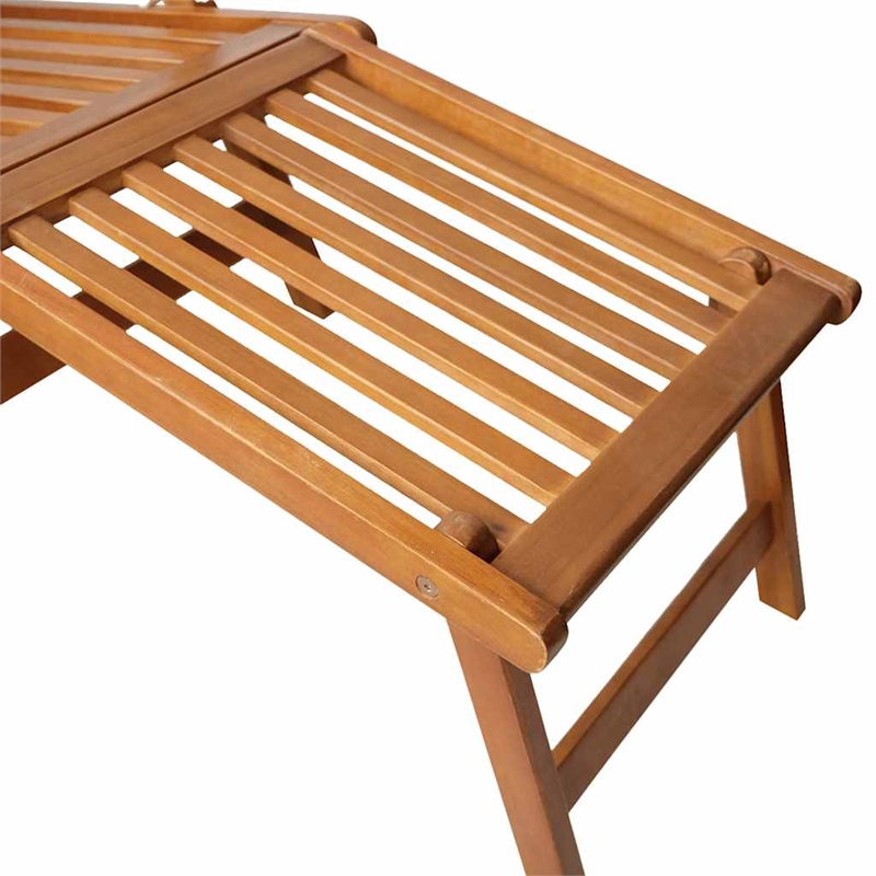 vidaXL Acacia Hardwood Standard Foldable Sun Lounger in Brown