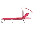 vidaXL Powder-Coated Steel Standard Foldable Sun Lounger in Red
