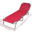 vidaXL Powder-Coated Steel Standard Foldable Sun Lounger in Red