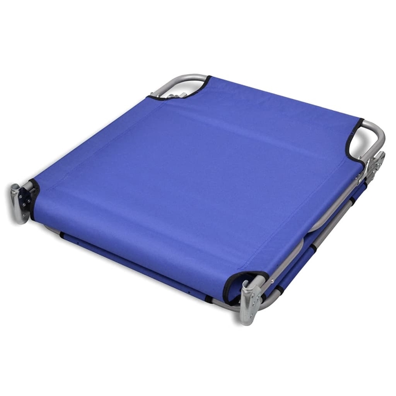 vidaXL Powder-Coated Steel Polyester Sun Lounger in Blue