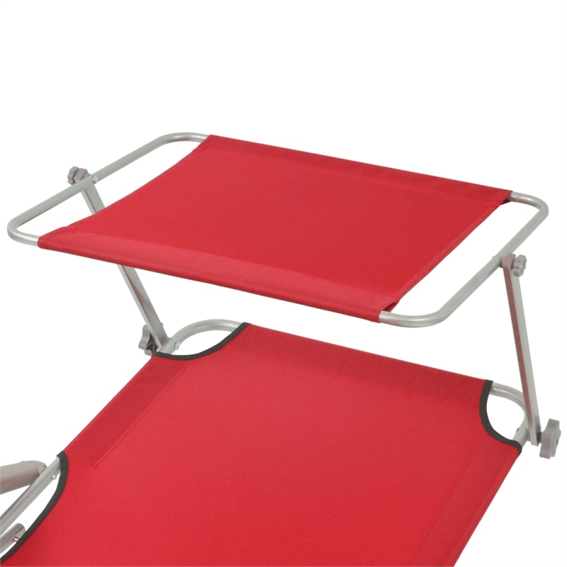 vidaXL Powder-Coated Steel Sunlounger w/ Polyester Fabric in Red One Size