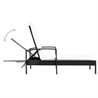 vidaXL PE Rattan Standard Sun Lounger w/ Adjustable Armrests in Black