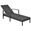 vidaXL PE Rattan Standard Sun Lounger w/ Adjustable Armrests in Black