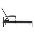 vidaXL PE Rattan Standard Sun Lounger w/ Adjustable Armrests in Black