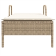 vidaXL Poly Rattan Standard Sun Lounger w/ Armrests in Beige