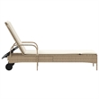 vidaXL Poly Rattan Standard Sun Lounger w/ Armrests in Beige