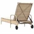 vidaXL Poly Rattan Standard Sun Lounger w/ Armrests in Beige