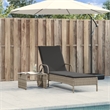 vidaXL PE Rattan Medium Sun Lounger w/ Armrests in Light Gray