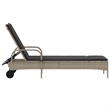 vidaXL PE Rattan Medium Sun Lounger w/ Armrests in Light Gray