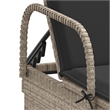 vidaXL PE Rattan Medium Sun Lounger w/ Armrests in Light Gray