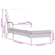 vidaXL PE Rattan Medium Sun Lounger w/ Armrests in Light Gray