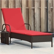 vidaXL PE Rattan Steel Standard Sun Lounger in Brown