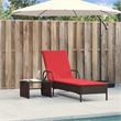 vidaXL PE Rattan Steel Standard Sun Lounger in Brown