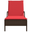 vidaXL PE Rattan Steel Standard Sun Lounger in Brown