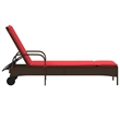 vidaXL PE Rattan Steel Standard Sun Lounger in Brown