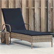 vidaXL PE Rattan Steel Polyester Sun Lounger in Gray